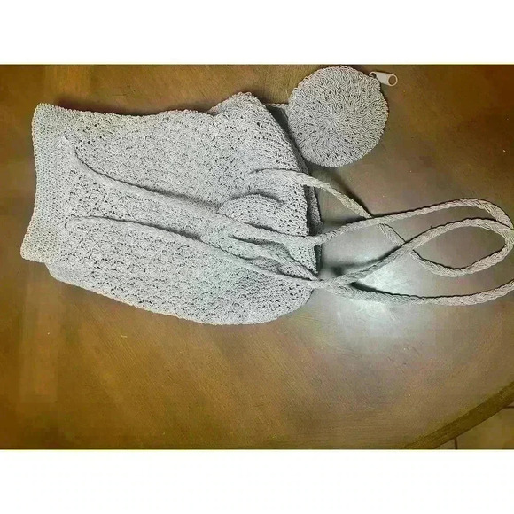 Vintage satchel bucket boho handbag with attached coin purse - Picture 3 of 4